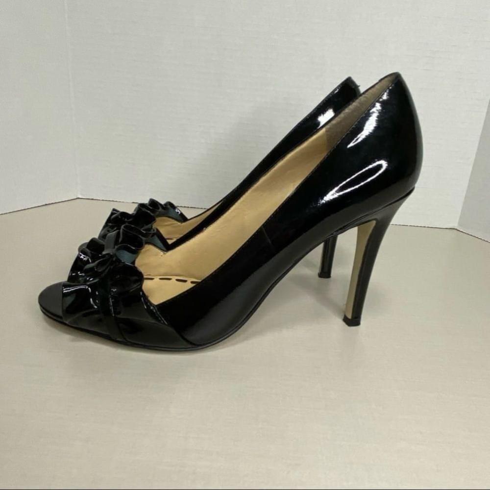 Enzo Angliolini - Black Patent Ruffle Detail Peep Toe - 8.5 - China - Picture 5 of 13